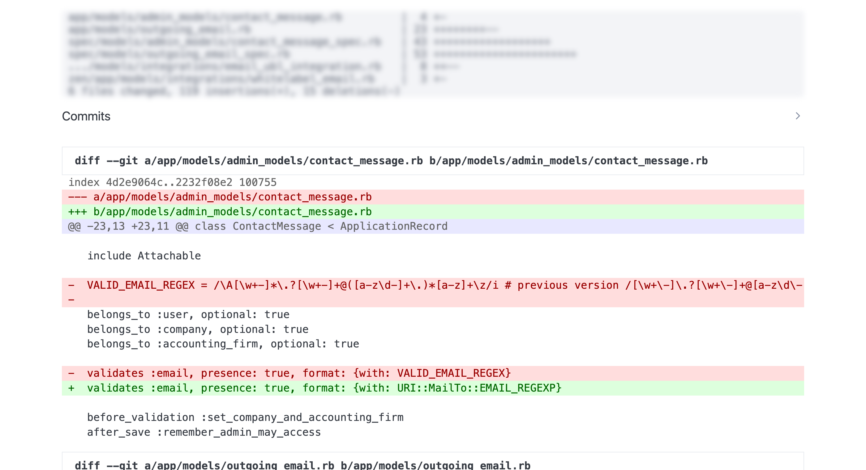 Diff viewer showing AI-generated code fix with red/green changes